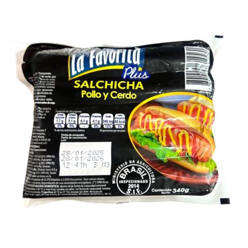 Salchicha de Pollo y Cerdo La Favorita 340g