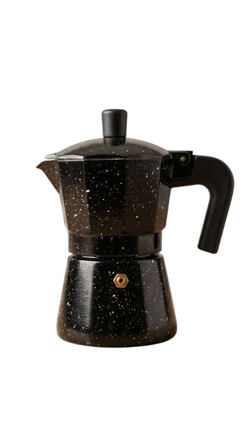 Cafetera Italiana de Inducción (3 Tazas) – Negro Moteado