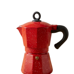 Cafetera Italiana de Inducción (3 Tazas) – Rojo Moteado