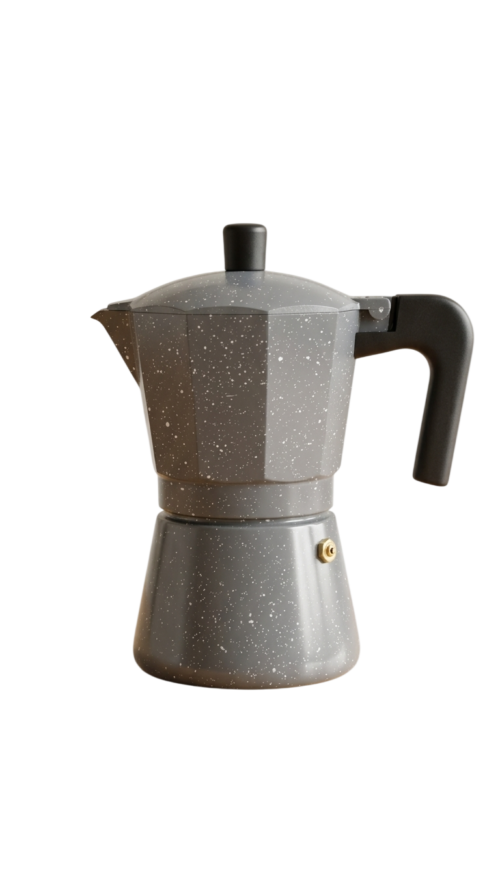 Cafetera Italiana de Inducción (6 Tazas) – Gris Moteado