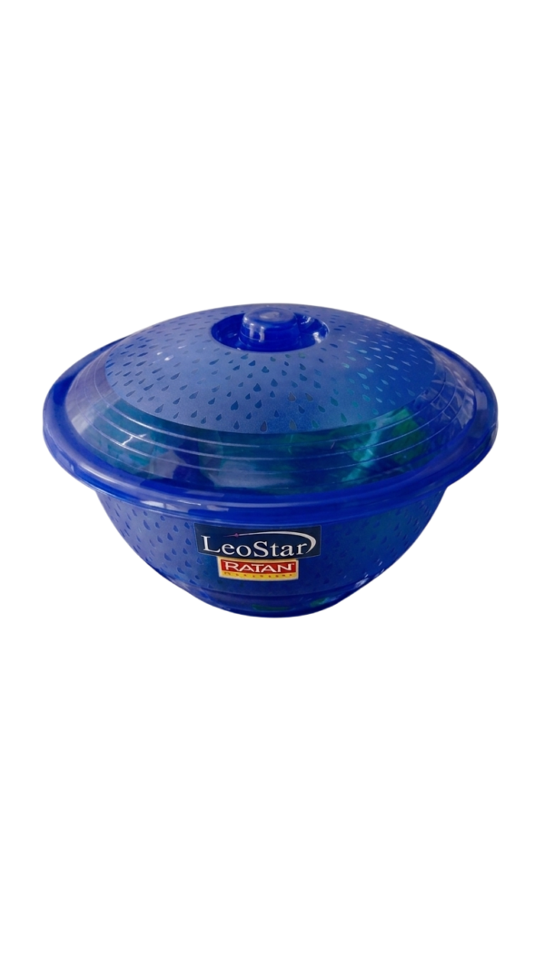 Fuente Bowl de Plástico Transparente con Tapa LeoStar Ratan Azul-Photoroom Fuente/Bowl de Plástico Transparente con Tapa (LeoStar)