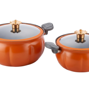 Set de 2 Cacerolas/Ollas con Forma de Calabaza (Compatibles con Inducción)
