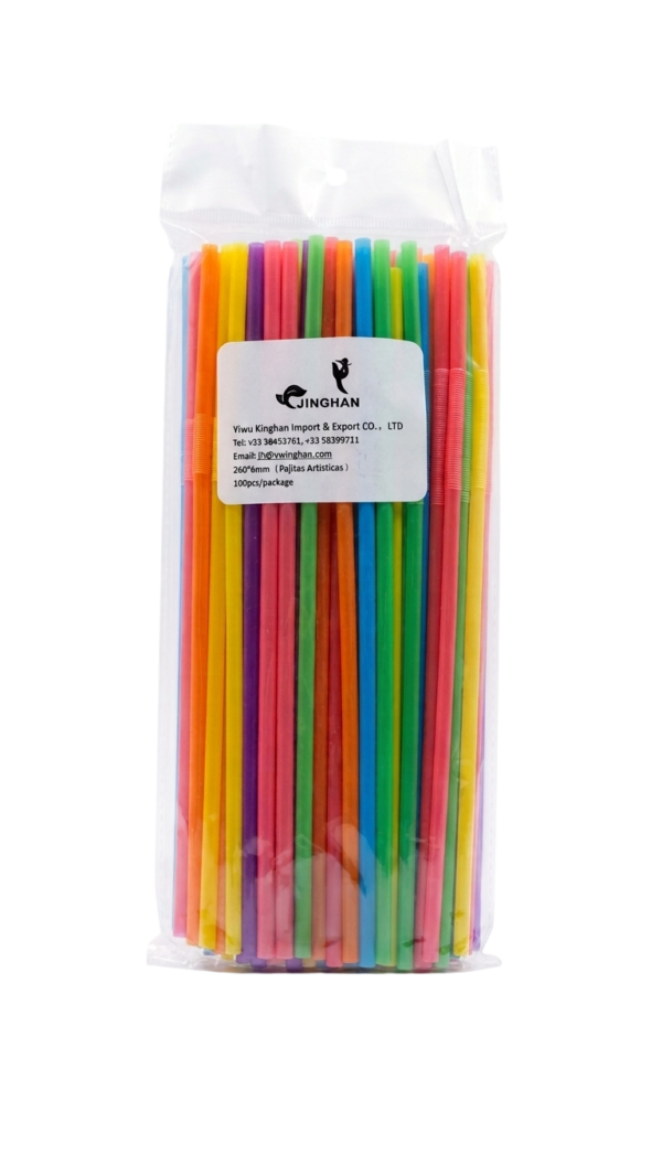 Sorbetes Pajitas Flexibles de Colores (Paquete de 100 Uds.)